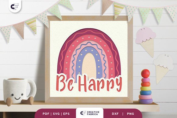Be Happy Boho Rainbow: Crafting Joyful 3D Paper Art