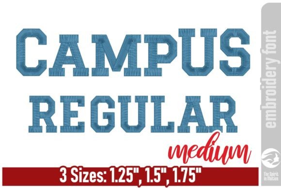 Campus Regular Embroidery Font: A Sporty Design Essential