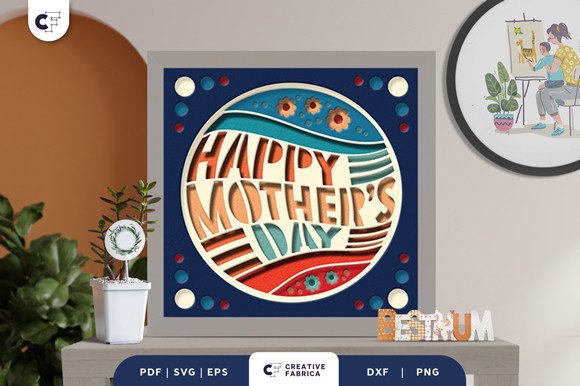 Celebrate Mom with a Groovy 3D Shadow Box SVG