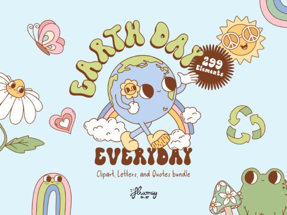 Groovy Retro Earth Day Bundle: A Burst of Eco-Cool for Your Designs