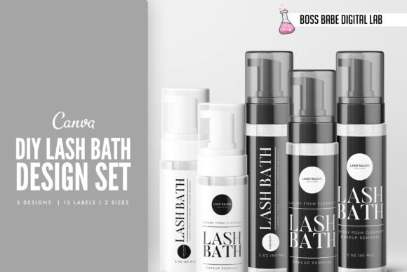 Lash Shampoo Bottle Label: Editable Canva Templates for Pros