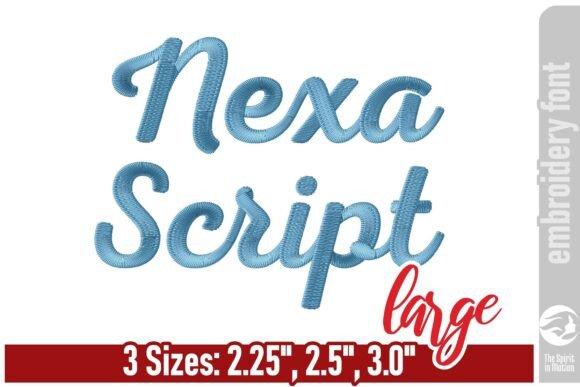Nexa Script Embroidery Font - Large: Smooth Cursive for Personalized Stitching